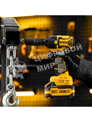 Гайковерт Denzel ударный аккумуляторный бесщет. CIWH-BL-20-350, Li-Ion, 20 В