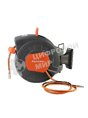 Шланг Patriot 520002440 пневматический армированный на автоматической катушке PHC 15/16H (прямой, гибрид , длина 15 м, диаметр 10х16, раб/макс давление  20/60 бар, мин/макс температура -5/45С, быстросъем рапид, резьба 1/4