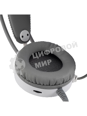 Гарнитура Oklick HS-L300G белый, проводная, 3.5 мм, подсветка