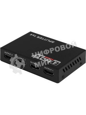 Сплиттер аудио-видео Premier 5-872-4 HDMI (f)/4xHDMI (f) черный