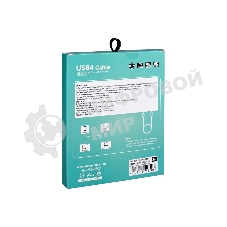 Кабель VCOM USB4 TypeC(M)--TypeC(M), 5K 60Hz, 8K 30Hz 40Gbps, PD 240W, 2м CU560-2M