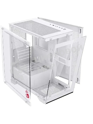 Компьютерный корпус Bloody BD-CC103 белый без БП mATX 7x120мм 1xUSB 2.0 1xUSB 3.0 audio bott PSU