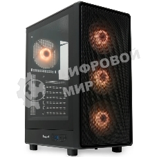 Компьютерный корпус HSPD M510, Mesh Mid Tower, черный, TG, 0.5 SPCC, 4x120мм ARGB ATX, mATX, mITX 180/280/160мм 1x2.5