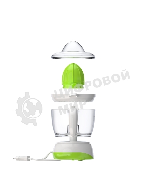 Соковыжималка Maxvi SG401 белый/зелёный, цитрусовая, 40 Вт, 700 мл, механическое