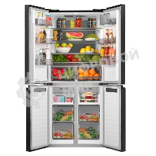 Холодильник Maunfeld MFF192NFSB01 Inverter черная сталь трехкамерный 334/184л морозилка снизу, No Frost, Side by Side