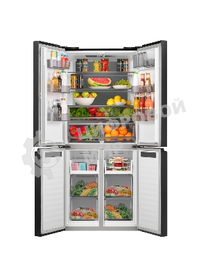 Холодильник Maunfeld MFF192NFSB01 Inverter черная сталь трехкамерный 334/184л морозилка снизу, No Frost, Side by Side