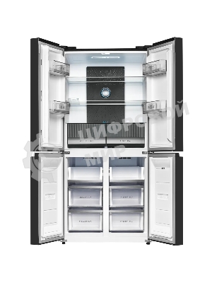 Холодильник Kuppersberg NFFD 186 DX черная нержавеющая сталь трехкамерный 303/172л морозилка сбоку, No Frost, Side by Side