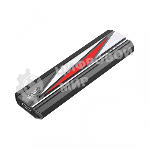 Внешний SSD Netac ZX20L, 2TB, USB 3.2 Gen 2 Type-C, R/W 2000/1800, черный/красный