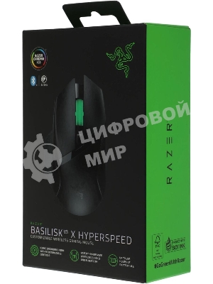 Мышь беспроводная Razer Basilisk V3 Hyperspeed черный, 18000 dpi, радиоканал, Bluetooth, USB, кнопки - 7
