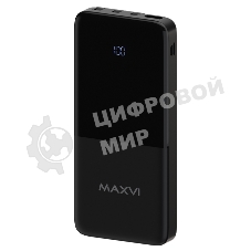 Портативный аккумулятор Maxvi PB10-09 10000 мАч, 2A USB + кабели: Type-C/Lightning/MicroUSB