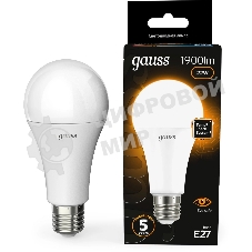 Лампа светодиодная Gauss A70 22Вт цок.: E27 груша 220B св. свеч. бел. теп. (упак.: 10 шт)