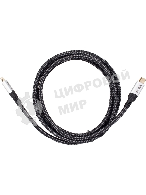 Кабель VCOM USB4 TypeC(M)--TypeC(M), 5K 60Hz, 8K 30Hz 40Gbps, PD 240W, 2м CU560-2M