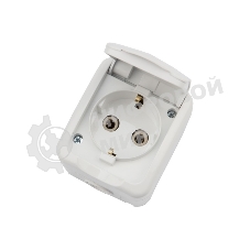 Розетка одноместная Kranz Mini OG открытой установки с заземлением, IP54 белая