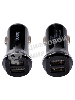 Автомобильная зарядка HOCO Z1 2xUSB, 2.1A, 11W, черный