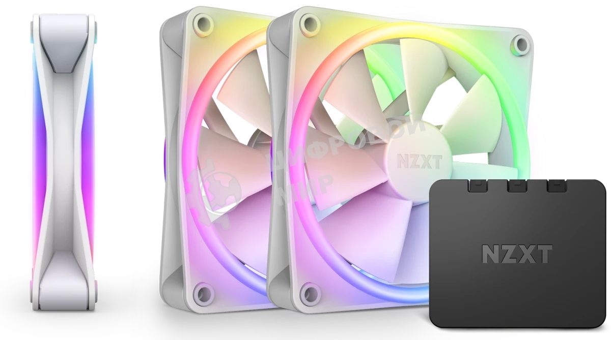 Комплект вентиляторов для корпуса Case Cooler NZXT F120 RGb DUO Triple Pack (120x120x25мм, 4-pin PWM, RGb, 48.58CFM, 29dBA, 1800RPM, белый, 3pcs)