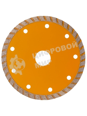 Диск алмазный отрезной Denzel ф125 х 22,2 мм, турбо, сухое резание