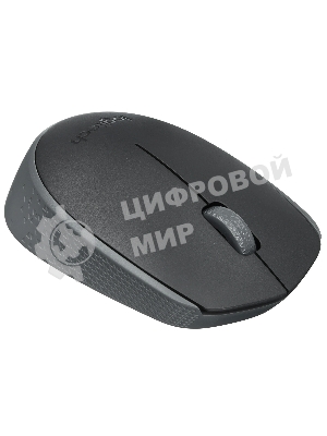 Мышь беспроводная Logitech M170 черный/темно-серый, 1000 dpi, радиоканал, USB, кнопки - 3