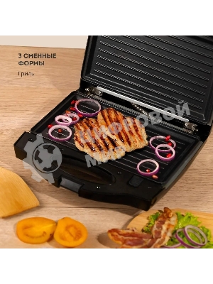 Сэндвич-тостер Galaxy Line GL 2959, черный, со съемными пластинами, 800 Вт