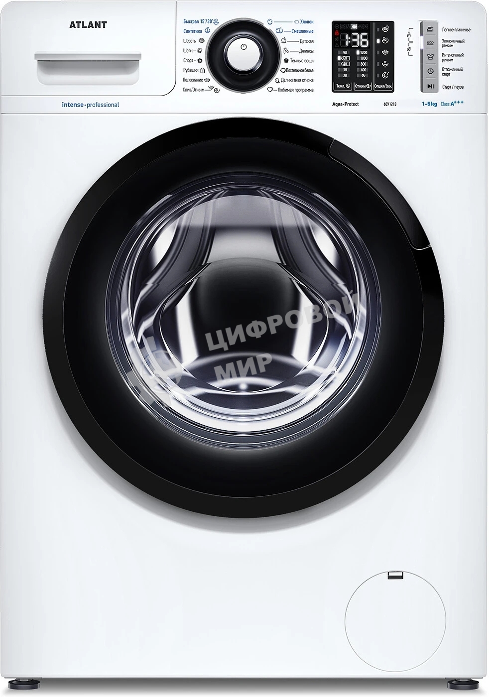 Стиральная машина Atlant СМА-60У1213-02 белая, загрузка фронтальная 6 кг, 1200 об/мин., класс: A+++