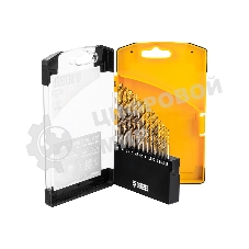 Набор сверл по металлу Denzel 1,5-6,5мм, Р6М5К8-TiN, Golden Tip, 13 шт