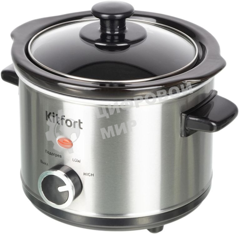 Медленноварка Kitfort КТ-205 1.5л 120Вт серебристый/черный