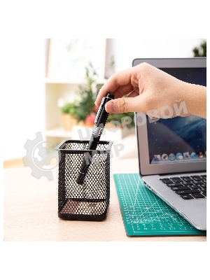 Подставка Deli E9174 для письменных принадлежностей, черный, металл, сетка