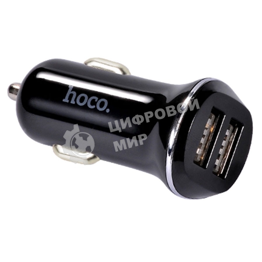 Автомобильная зарядка HOCO Z1 2xUSB, 2.1A, 11W, черный