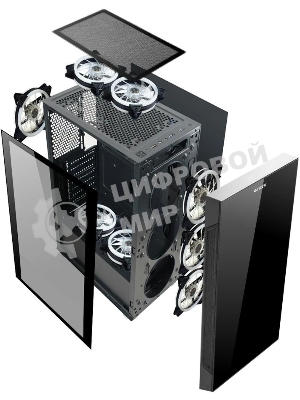 Компьютерный корпус Ginzzu CL280 FAN 12CM RGb*4 USB3.0 Window