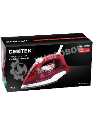 Утюг Centek СТ-2347 пурпурный/белый, 1800 Вт, 20 г/мин, 80 г/мин, 200 мл