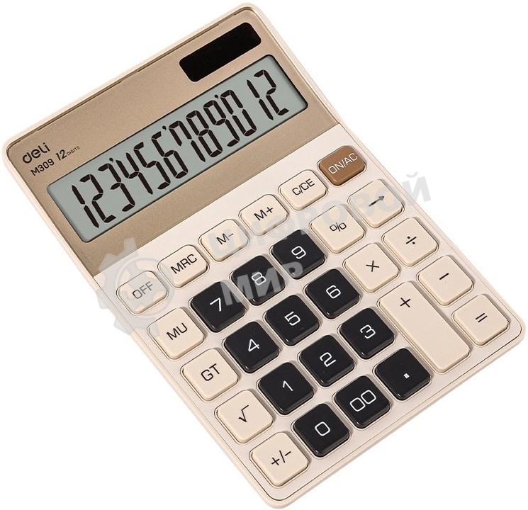 Калькулятор настольный Deli EM309 золотистый 12-разр.