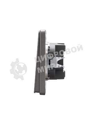 Выключатель Kranz ROUND 1 кл проходной (переключатель) с подсветкой 10А с/у титан