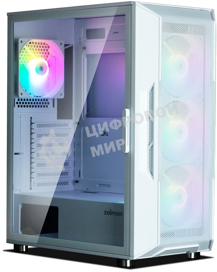 Компьютерный корпус MidiTower Zalman I3 NEO белый (ATX, front mesh, USB 2.0 x1, USB 3.0x2, 4x120мм RGb fan, без БП) (I3 NEO White)