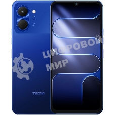 Смартфон Tecno Spark Go 3 64Gb 4Gb синий моноблок 3G 4G 2Sim 6.75
