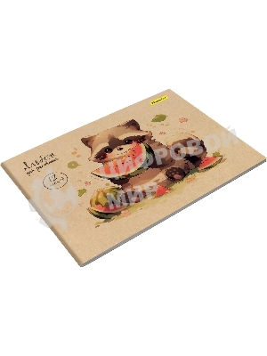 Альбом для рисования Silwerhof 12л. A4 Акварель на крафте 4 дизайна, картон скрепка