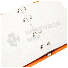 Тетрадь на кольцах Silwerhof 80л. клет. A5 пластик кольца оранжевый