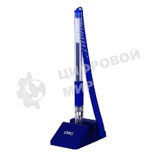 Ручка гелевая Deli Daily E6791blue прозрачный, d=0.5мм, синие чернила, на подставке, линия 0.35мм, резиновая манжета