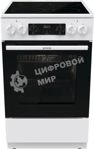 Плита электрическая Gorenje GEC5C61WG белый, конфорок 4 электрических, духовка 70 л, 50 см x 85 см x 59.4 см (без крышки)