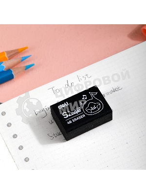 Ластик Deli Little Singer EH316 32x22x12.5мм черный