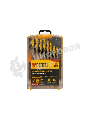 Набор сверл по металлу Denzel 1-10 мм, Р6М5К8-TiN, Golden Tip, 19 шт