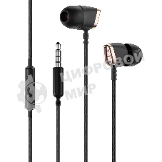 Проводные наушники Olmio Flame черный, внутриканальные, Jack 3.5 мм, микрофон