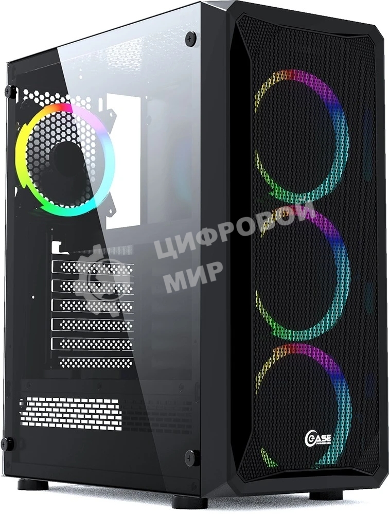 Корпус PowerCase Mistral Z4 Mesh LED, Midi-Tower, чёрный, 4 x 120 мм