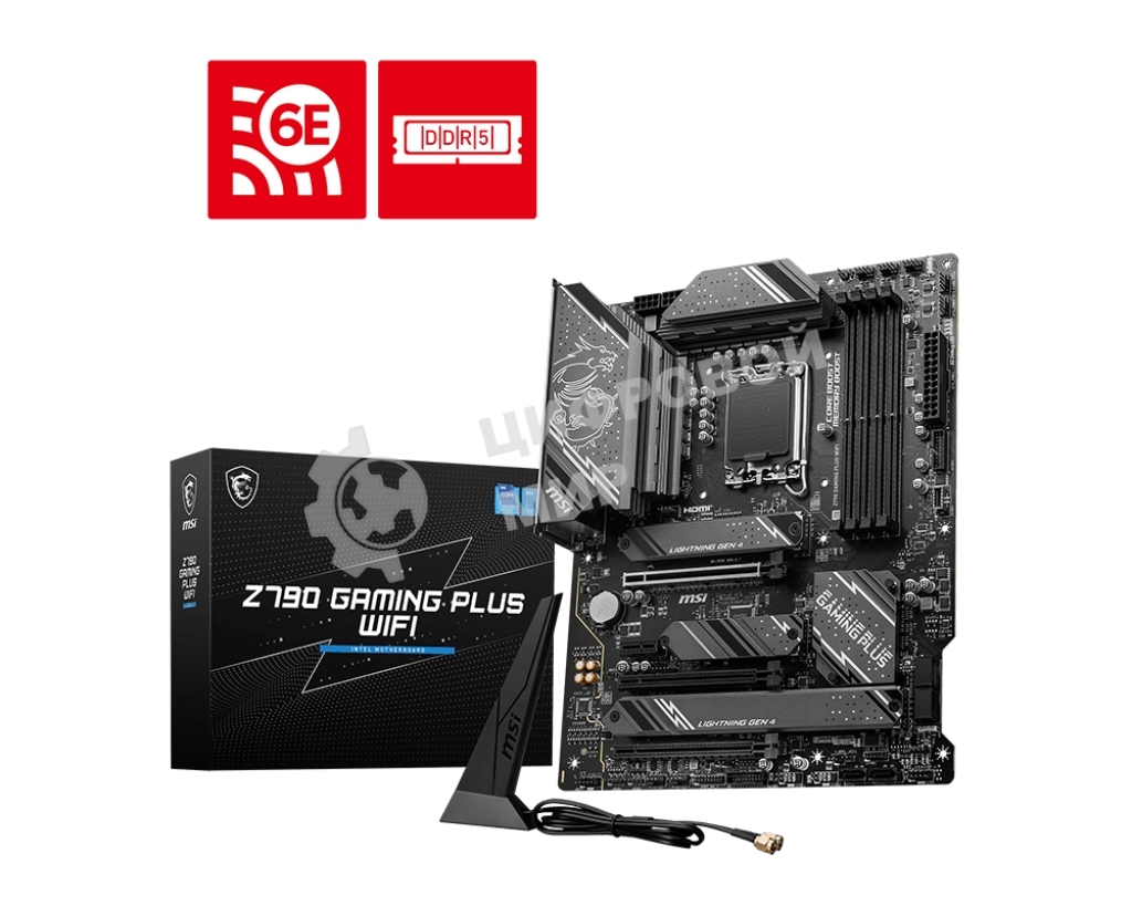 Материнская плата MSI Z790 GAMING PLUS WIFI, LGA 1700, 4xDDR5, 1xPCIe 5.0 x16, 1xPCIe 4.0 x16, 4xM.2, 6xSATA, 1xHDMI, 1xDP, 2.5 Gigabit Ethernet, 7.1 аудио, ATX