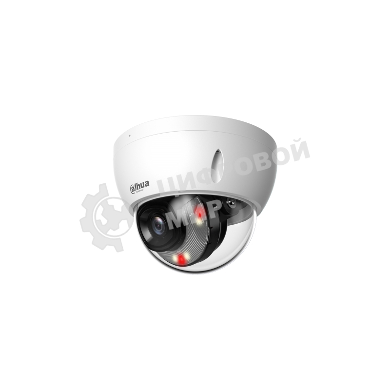 Уличная купольная IP-видеокамера Dahua DH-IPC-HDBW2449EP-S-IL-0280B Smart Dual Light с ИИ 4Мп, 1/2.9” CMOS, объектив 2.8мм, видеоаналитика, ИК до 30м, LED до 30м, IP67, корпус: металл