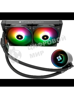 Водяное охлаждение для процессора Thermalright Frozen Notte 240 черный ARGB V2 (240мм, Black, ARGB/ Fans: 2x120мм, 72.37CFM, 27.7dBA, 2000RPM/ Pump height 54мм, 28dBA, 5300RPM, Rad thickness 27мм/ S: 1200, 1700, 1851, 2011, 2066, 115X, AM2, AM2+, AM3, AM3+, AM4, AM5, FM1, FM2, FM2+)