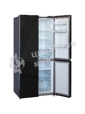 Холодильник Бирюса CD 466 BG черный трехкамерный Side by Side 303/153л морозилка снизу