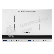 Плитка электрическая индукционного типа с двумя конфорками Endever Skyline IP-69, белый, мощность 1800 Вт+1300 Вт, диаметр посуды 12-26 см, 2 шт/уп