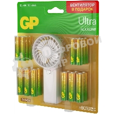 Батарея GP Ultra 15AU/24AU/FANWETA21-2CRSBC24 AA/AAA (промо:Вентилятор в подарок) (24шт) блистер
