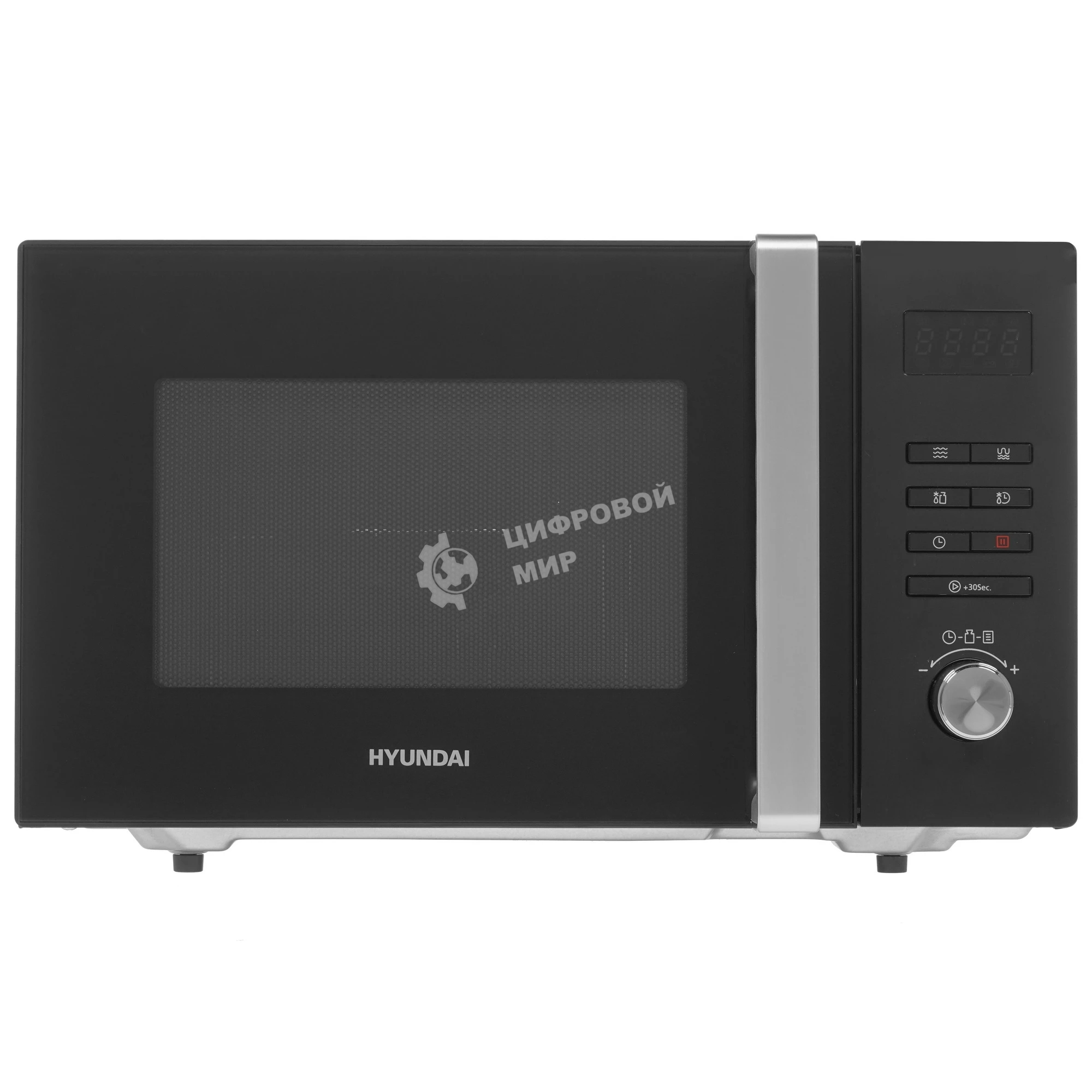 Микроволновая печь Hyundai HYM-M2062 черный, 23 л, 800 Вт, переключатели - кнопки, поворотный механизм