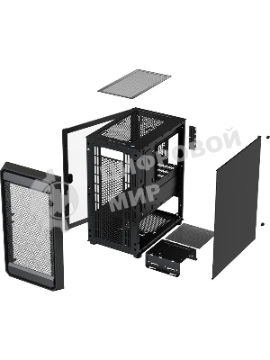 Компьютерный корпус XASTRA A303M 3ARGb Black mATX/Mesh/ tempered glass / 2x140мм + 1x120мм ARGb PWM fans/ Door/ A303M-2FC14A-1FC12A-D
