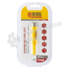 Сверло алмазное по керамограниту Denzel 20 мм, мокрое резание, 6-гранный хвостовик